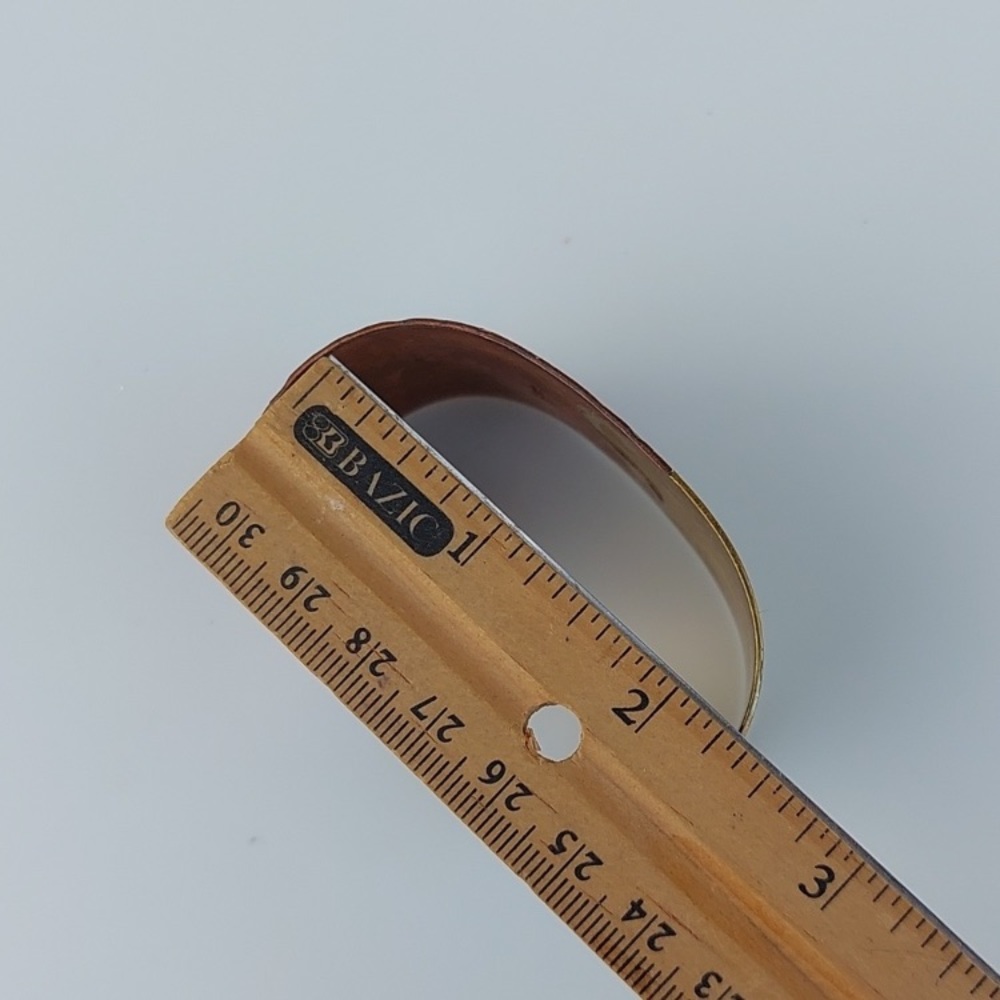 BRACELET Handmade Vintage Cuff Brutalist Mexico Copper Brass Mixed Metals - Picture 7 of 14
